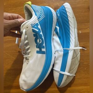 Hoka Men's White & Blue Athletic Running Shoes